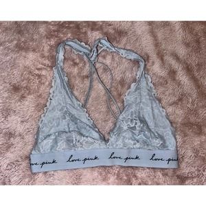 Victoria’s Secret PINK Baby Blue Lace Halter Bralette